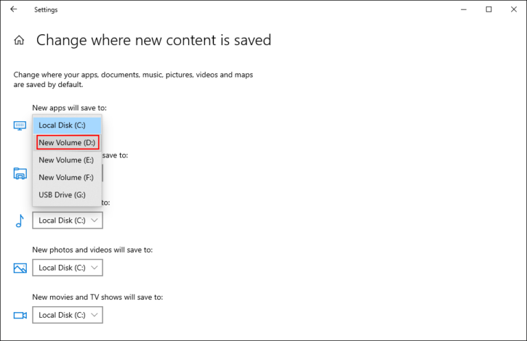 move download folder from c to d 1