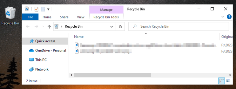 how long do deleted items remain in the recycle bin 1