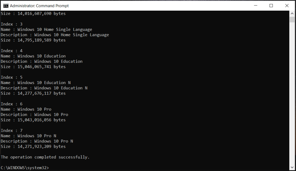 install wim too large 1