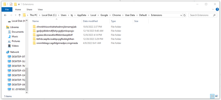 cannot remove an extension 1