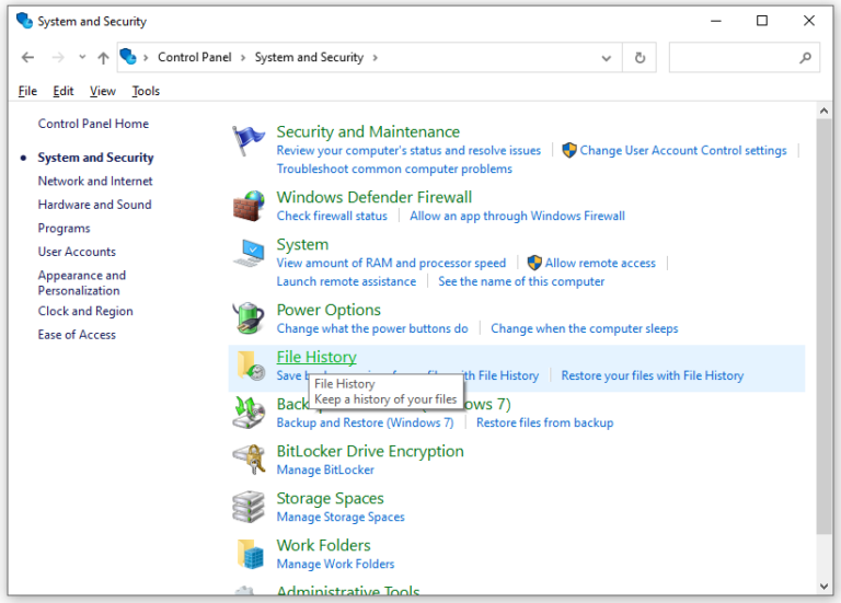 make file history backup to onedrive 1