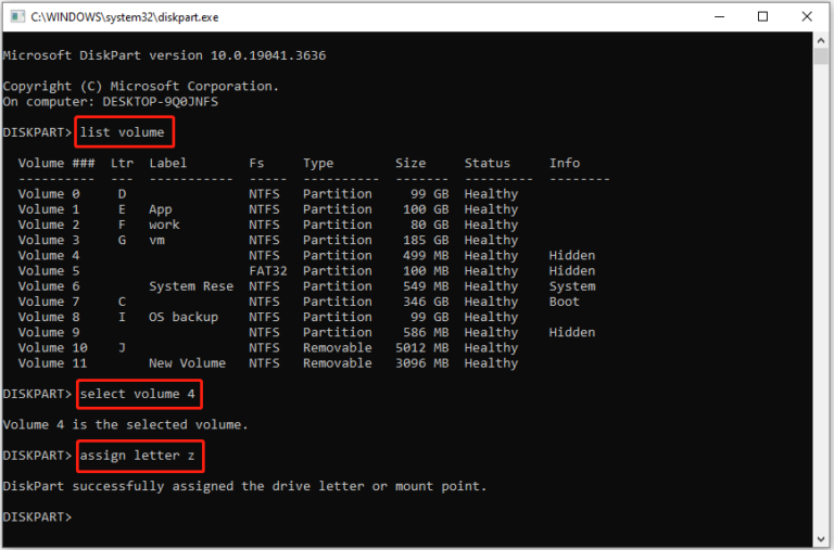 how to show hidden partition using cmd 1