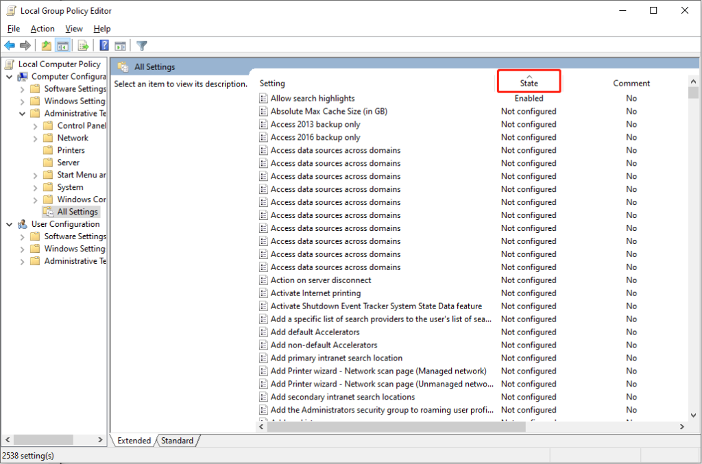 view the applied group policy 1
