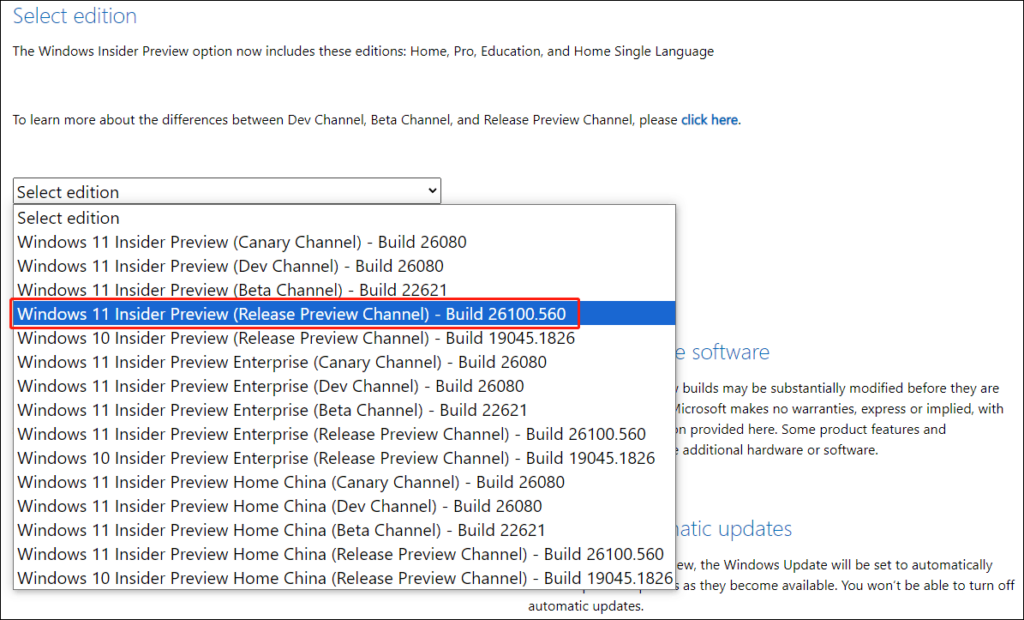 cant see windows 11 24h2 in release preview channel 1