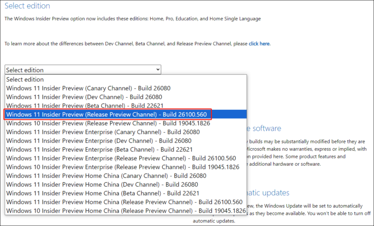cant see windows 11 24h2 in release preview channel 1