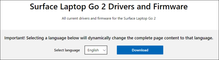 surface laptop go 2 drivers and firmware updates 1