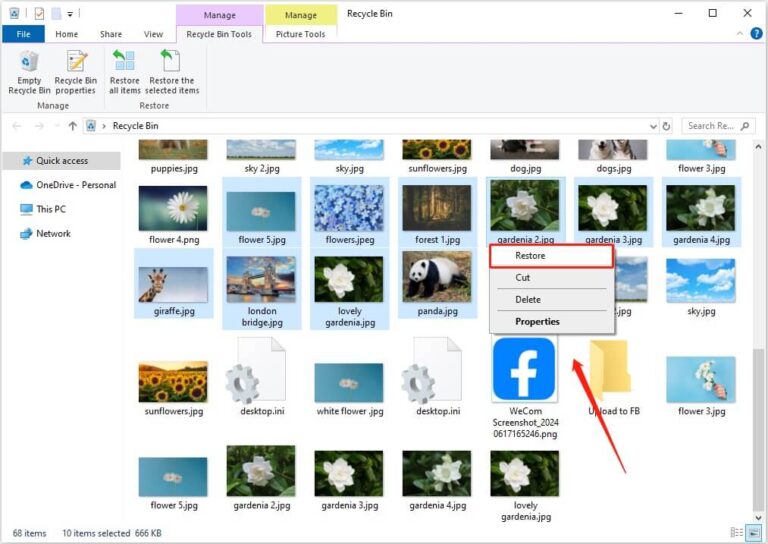 where do deleted photos go 1
