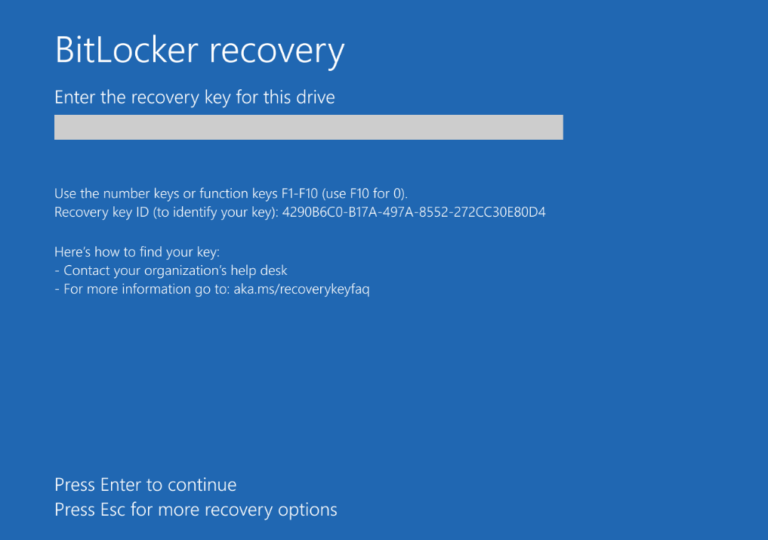 bitlocker recovery screen after kb5040442 1