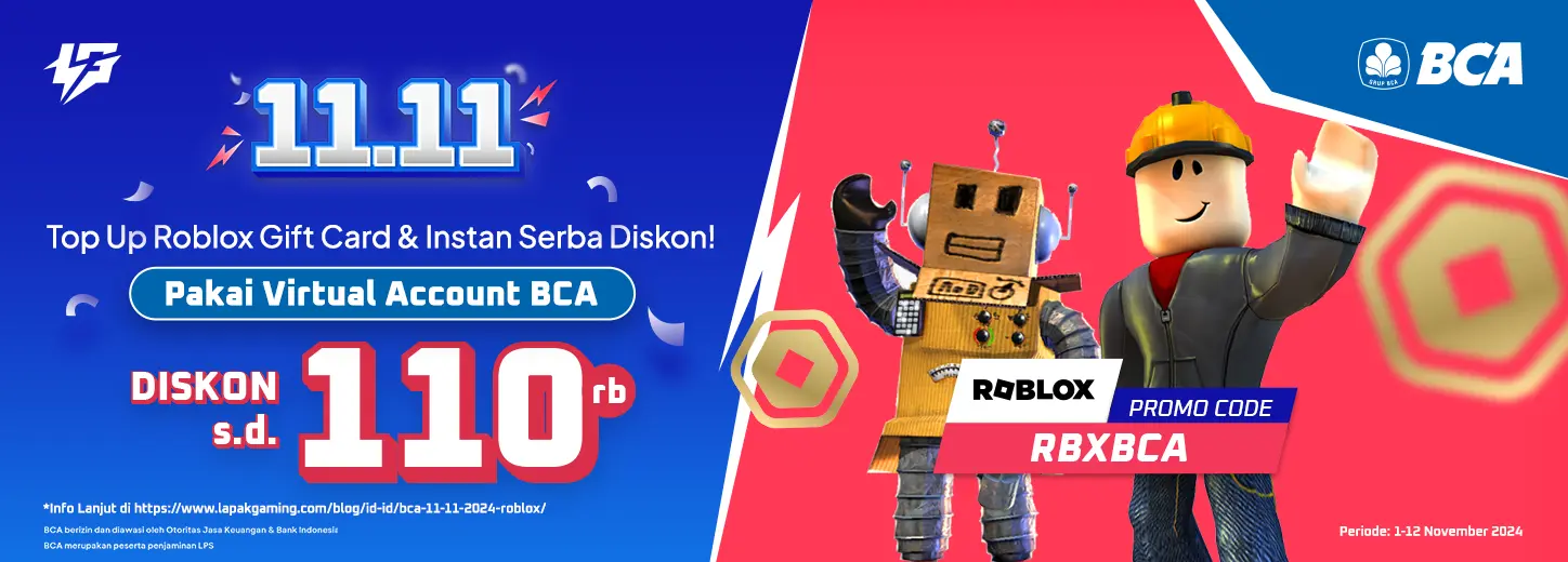 Diskon Hingga Rp110.000 untuk Top-Up Roblox Pakai Virtual Account BCA di Lapakgaming! – Hobicode