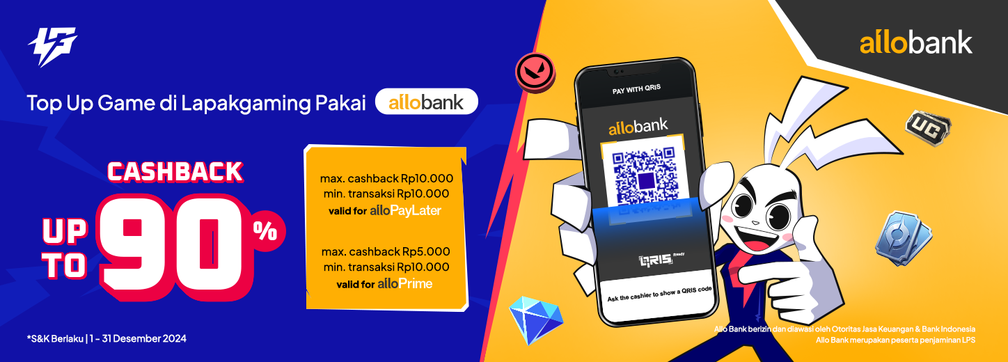 Promo Allo PayLater dan Allo Prime: Cashback Hingga 90% untuk Top Up di Lapakgaming! – Hobicode