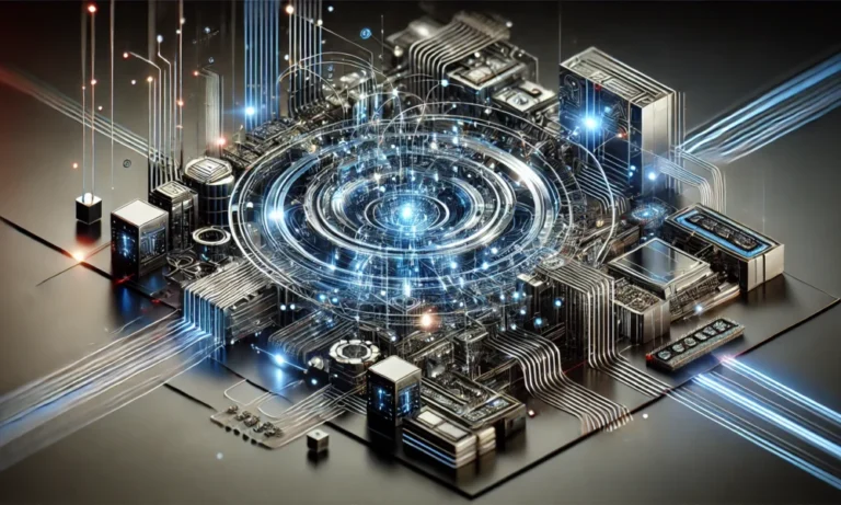 DALL·E 2025 01 16 19.51.53 A sophisticated and abstract visualization of generative AI technology fo