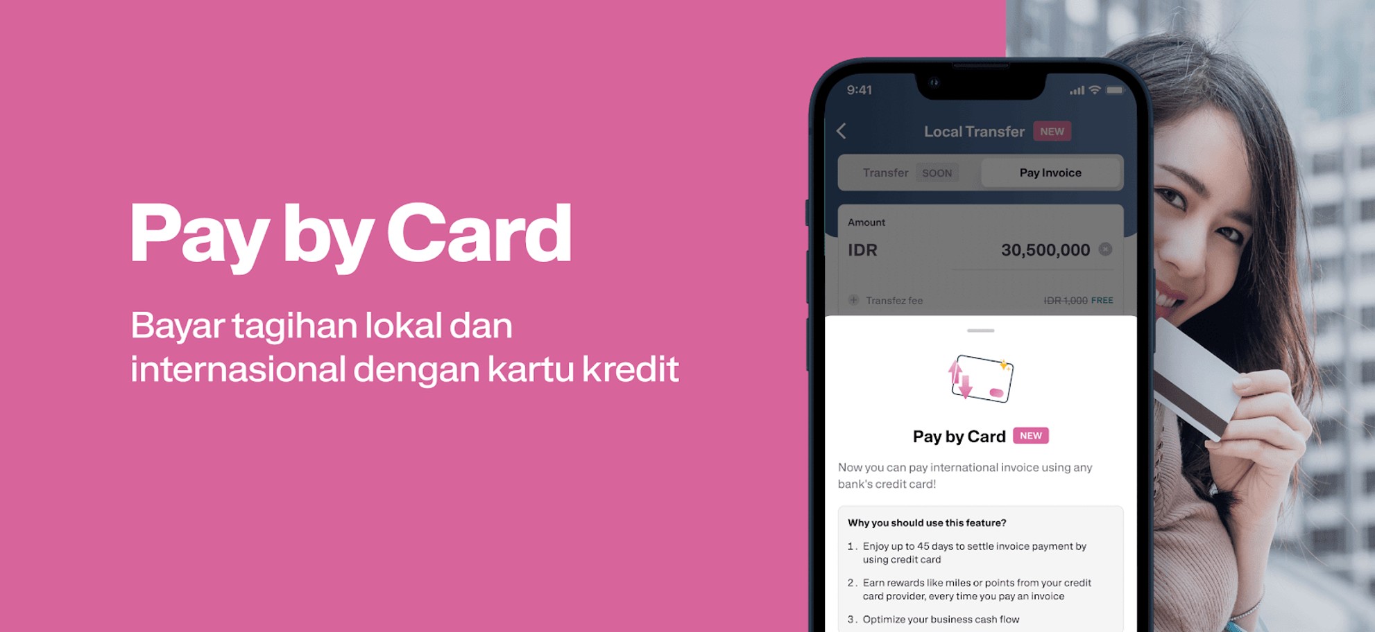 Solusi Bayar Tagihan ke Luar Negeri Terpraktis & Aman dengan Kartu Kredit 1 Antarmuka Transfez Pay by Card untuk pembayaran internasional