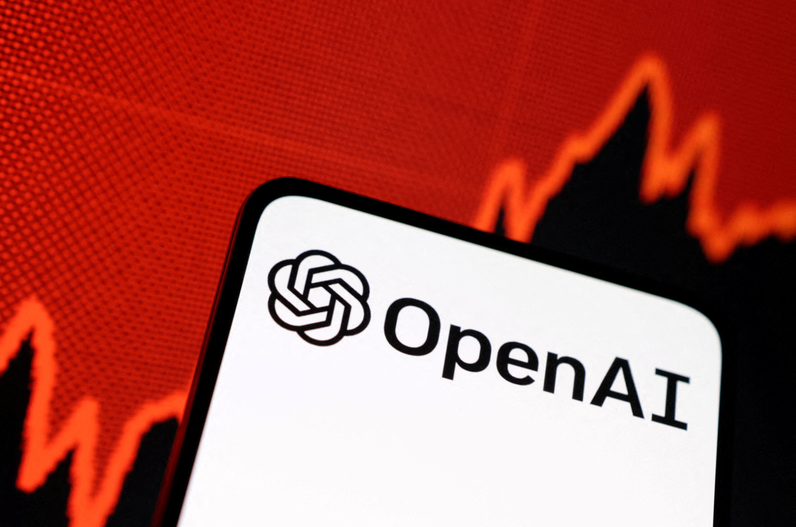 Logo OpenAI di depan bursa saham, menyimbolkan persiapan OpenAI IPO