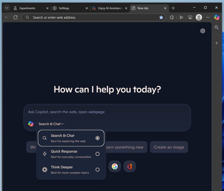 Antarmuka Microsoft Edge dengan fokus pada pembaruan autofill