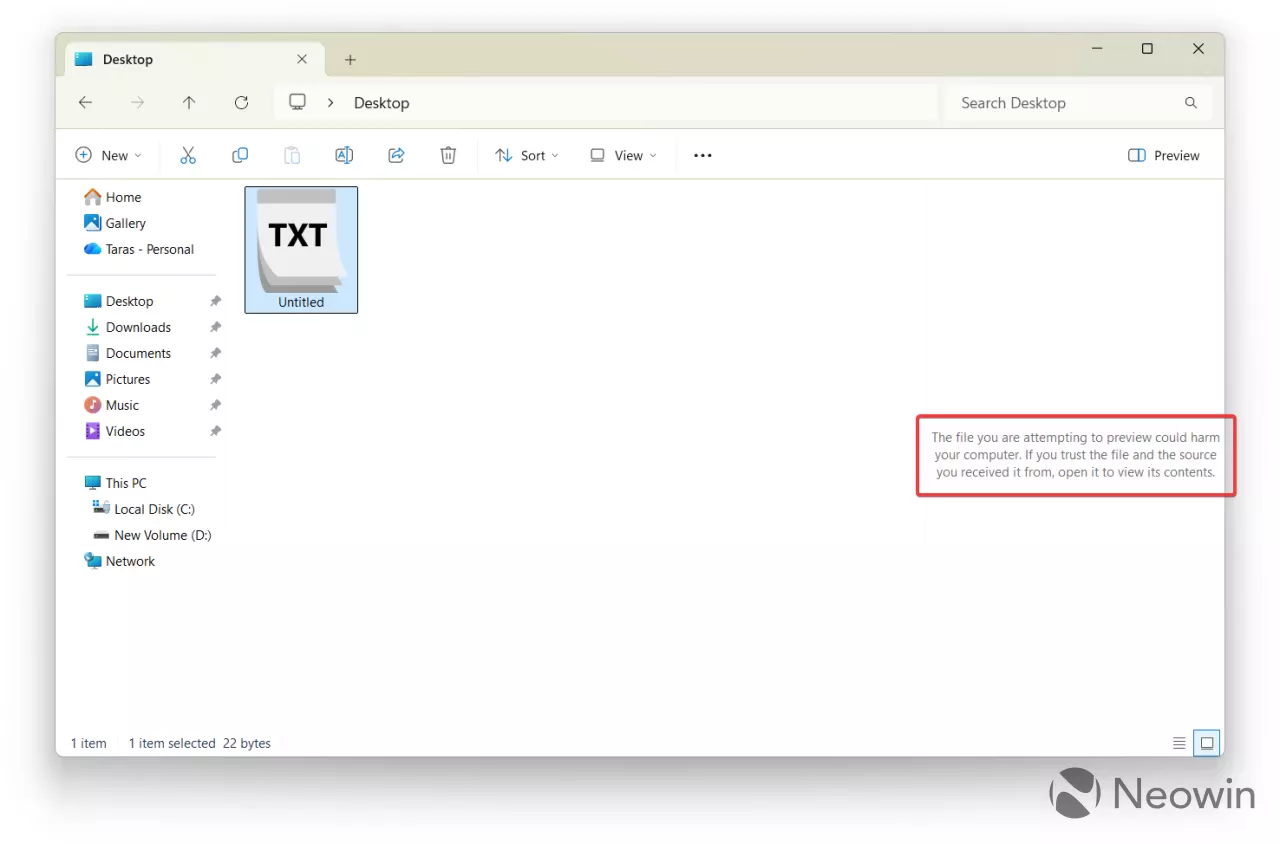 Microsoft Nonaktifkan Preview File Explorer - Demi Keamanan Data Pengguna Windows 1 Antarmuka File Explorer Windows 11 dengan pesan peringatan keamanan untuk file internet