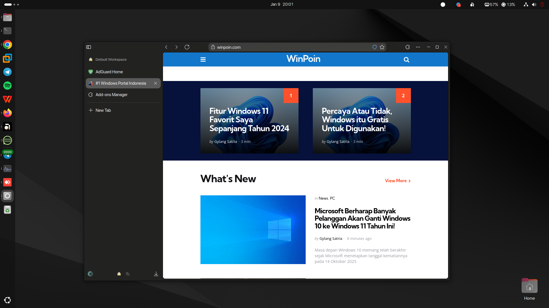 Antarmuka Sistem Operasi Linux (Ubuntu/PopOS)