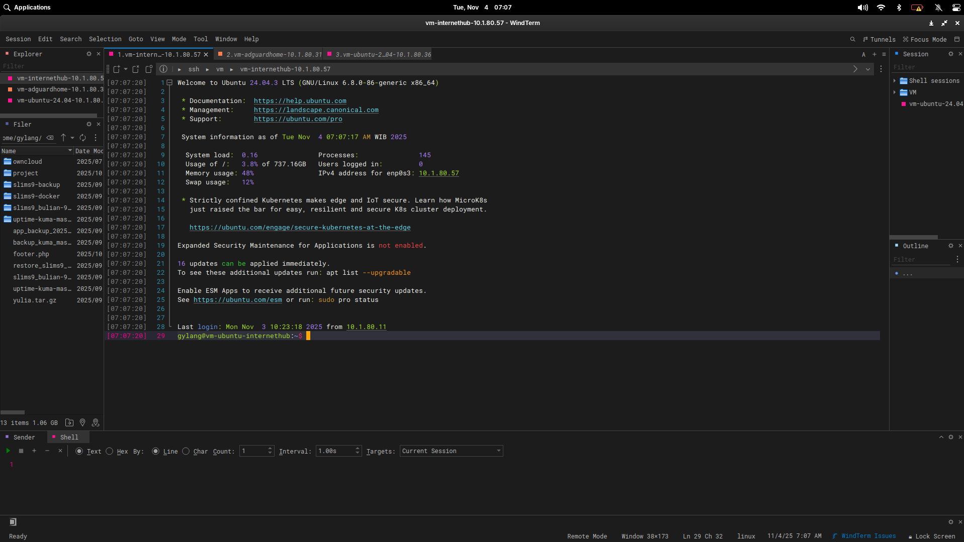 Tampilan Aplikasi WindTerm sebagai Alternatif MobaXterm di Linux