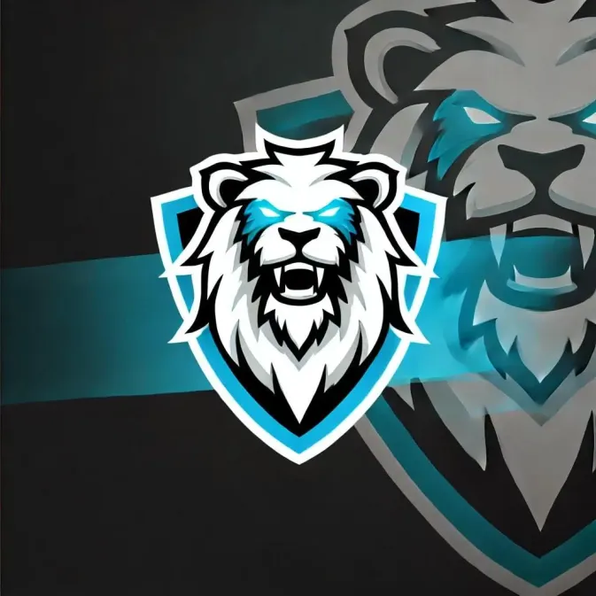 Logo FF polosan dengan pola geometris