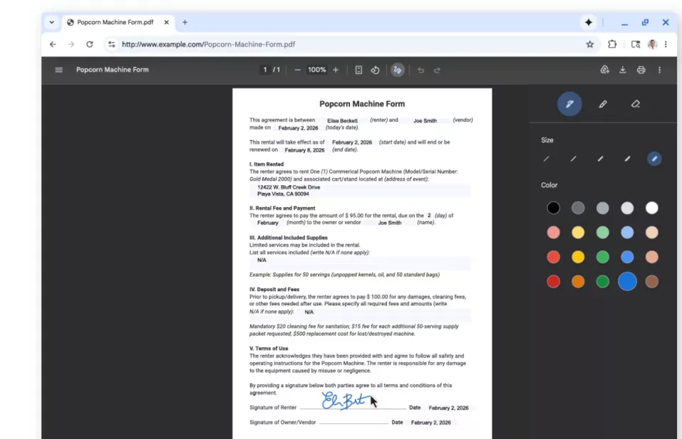 Fitur Anotasi PDF langsung di Google Chrome