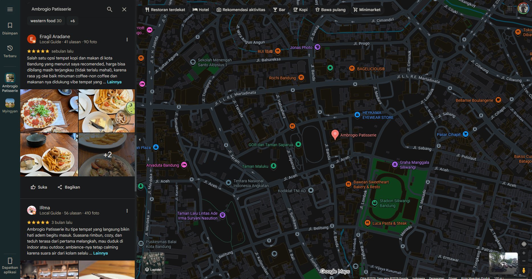 Google Maps Tidak Login: Fitur Penting Kini Disembunyikan, Ini Dampaknya 1 Tampilan Google Maps saat login, menampilkan review, menu, dan informasi lengkap