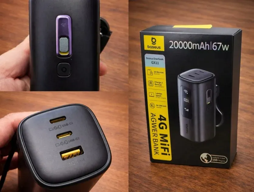 Baseus EnerGeek GX11, power bank dan modem WiFi portable