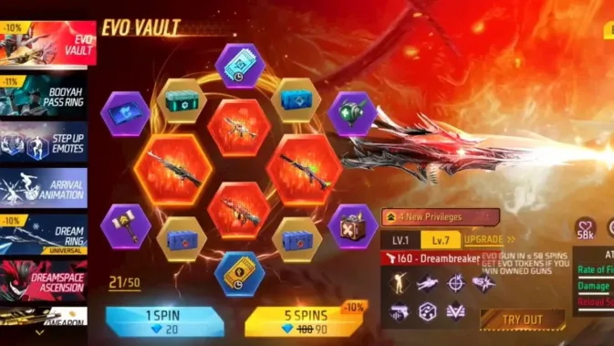 Free Fire Evo Vault - Panduan Lengkap Cara Kerja, Biaya Spin, dan Strategi F2P 2 Diagram alur cara kerja Evo Vault di Free Fire