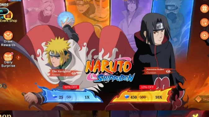 MLBB x Naruto 2026 - Kolaborasi Epik: Skin Baru, Jadwal, & Sistem Gacha 3 Skin baru Mobile Legends x Naruto: Gusion Minato dan Julian Itachi