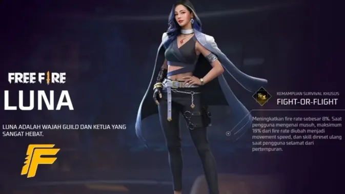 Ilustrasi karakter Free Fire gaya bermain taktis