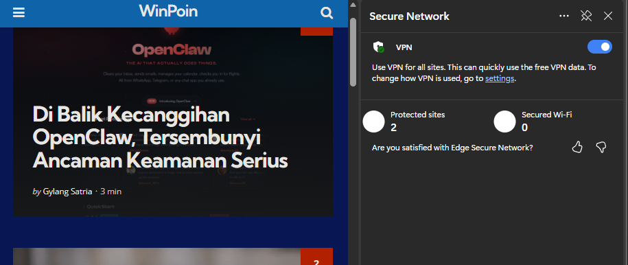 VPN Gratis Edge - Menguak Fakta di Balik Klaim Fitur Keamanan Microsoft Edge 3 Pengaturan Edge Secure Network di browser Microsoft Edge