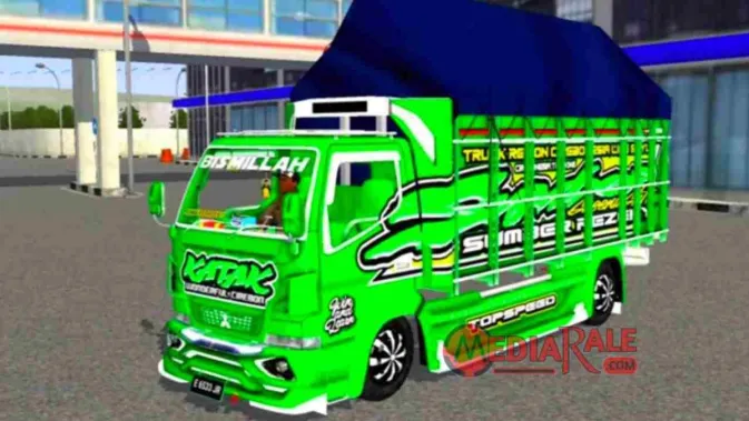 Mod Truk Oleng Katak Hijau BUSSID