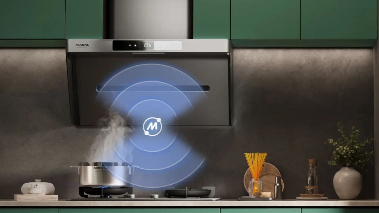 MODENA Velvet Series - Revolusi Dapur dengan Teknologi Matte Glass 3 Kompor tanam dan cooker hood MODENA Velvet Series dengan fitur canggih