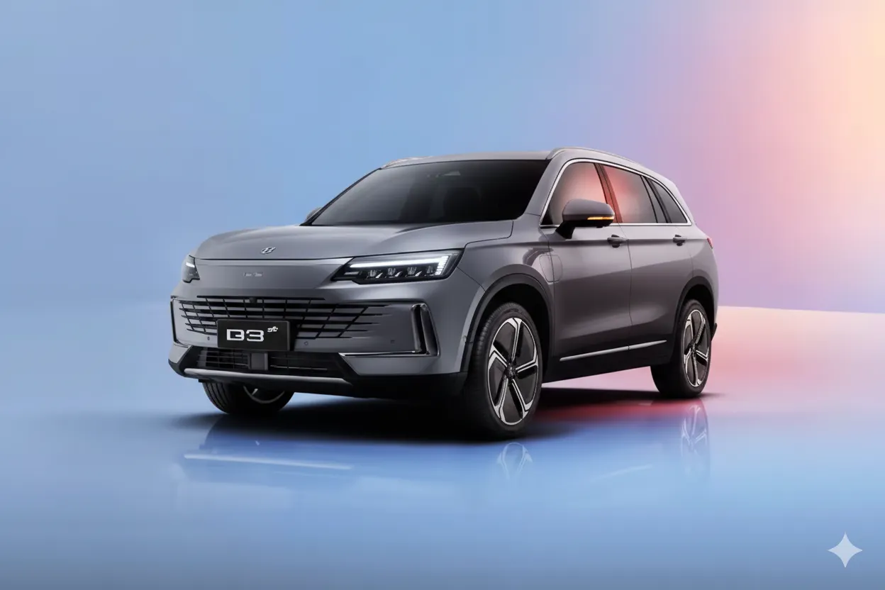 Interior mewah SUV listrik Polytron G3+ dengan layar sentuh 12,8 inci dan panoramic sunroof