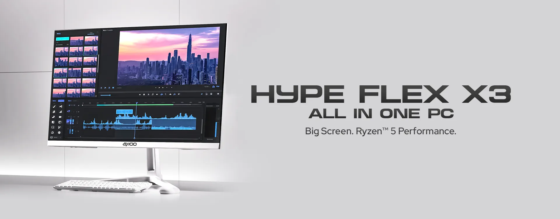 Axioo Hype Flex X3 dengan desain minimalis di setup kantor
