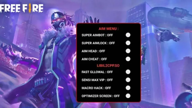 Fitur-fitur cheat Rege FF seperti Auto Headshot dan AIM Lock