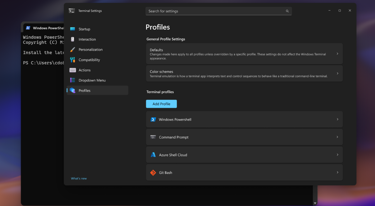 Perubahan UI Windows Terminal dari toggle ke checkbox