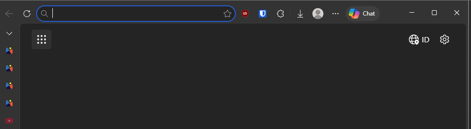 Tampilan pengaturan Microsoft Edge dengan sudut membulat yang lebih halus
