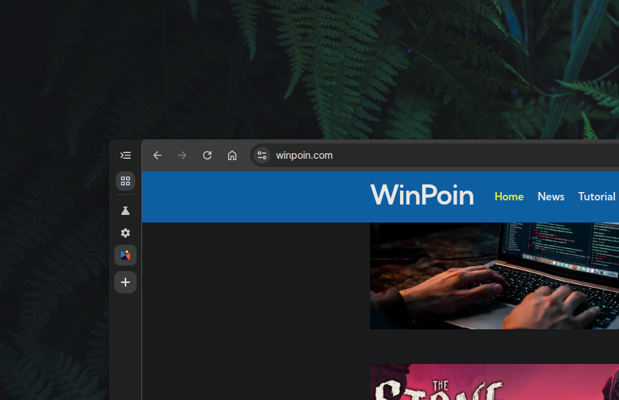Tampilan Vertical Tabs yang diperluas di Google Chrome