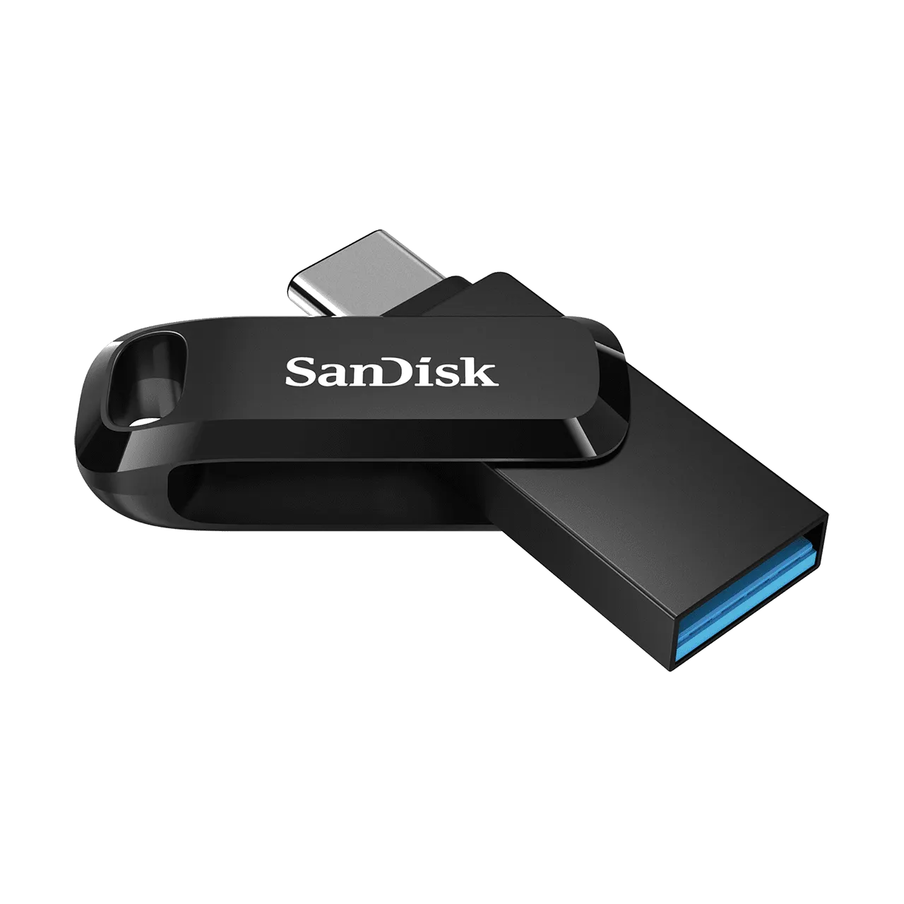 Detail konektor USB-C dan USB-A pada SanDisk Dual Drive Go