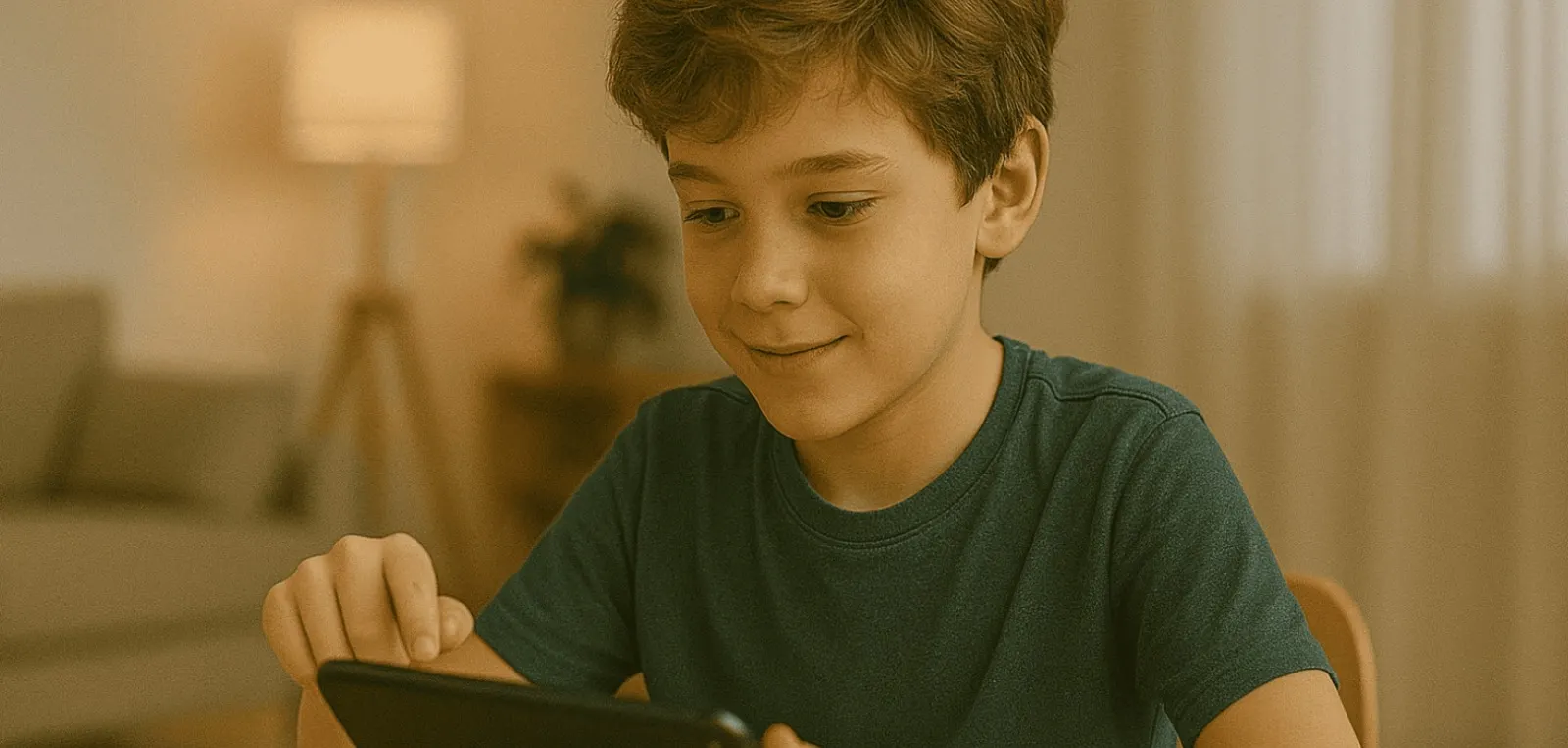 Anak bermain game online dengan pengawasan orang tua