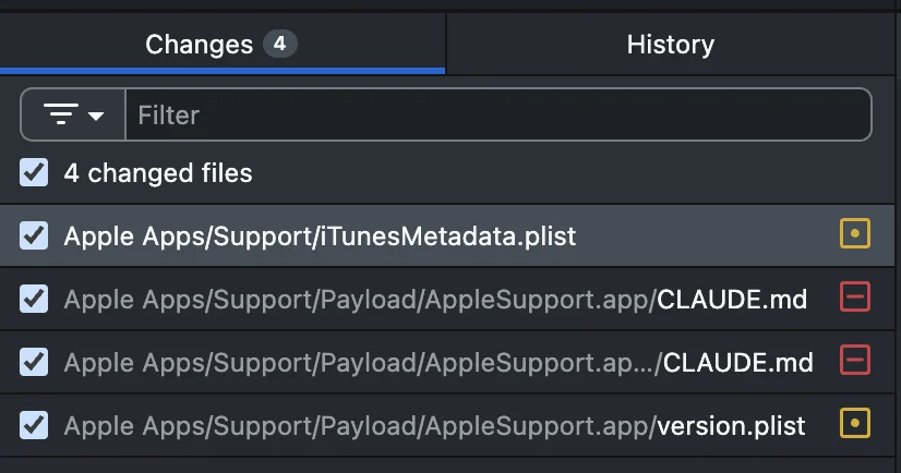 Tangkapan layar aplikasi Apple Support setelah pembaruan