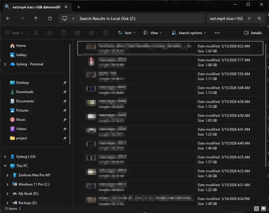 Kombinasi filter canggih untuk pencarian file di Windows 11