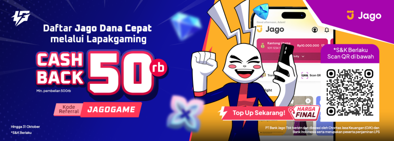 featured promo jago dana cepat lapakgaming cashback 50 ribu