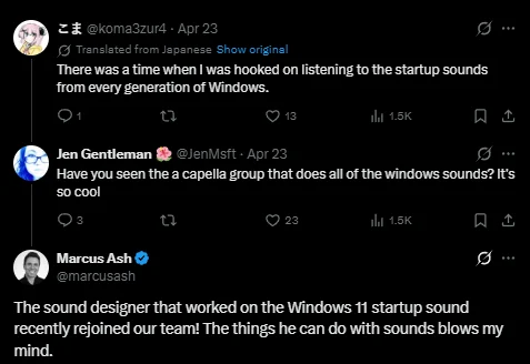 Diskusi Marcus Ash tentang Desainer Suara Windows