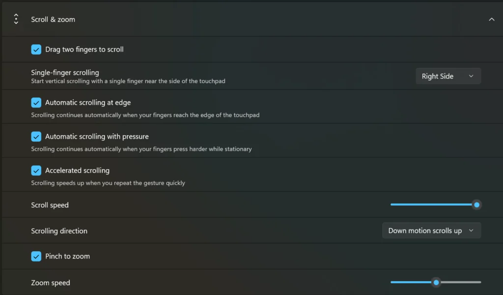 Pengaturan Gesture dan Interaksi Touchpad Windows 11