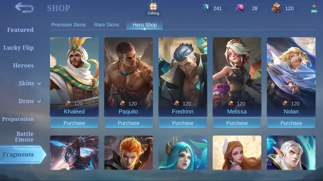 Daftar harga hero Mobile Legends berdasarkan kategori