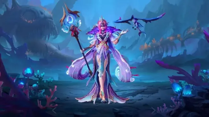 Efek visual skill Pharsa Seasworn Oracle di Mobile Legends