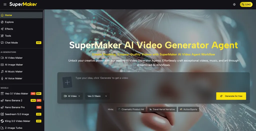 Antarmuka SuperMaker AI yang intuitif