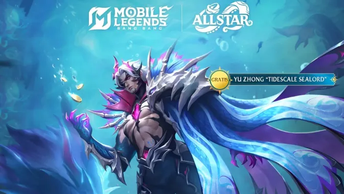 Yu Zhong skin Tidescale Sealord gratis di event Allstar Mobile Legends Bang Bang