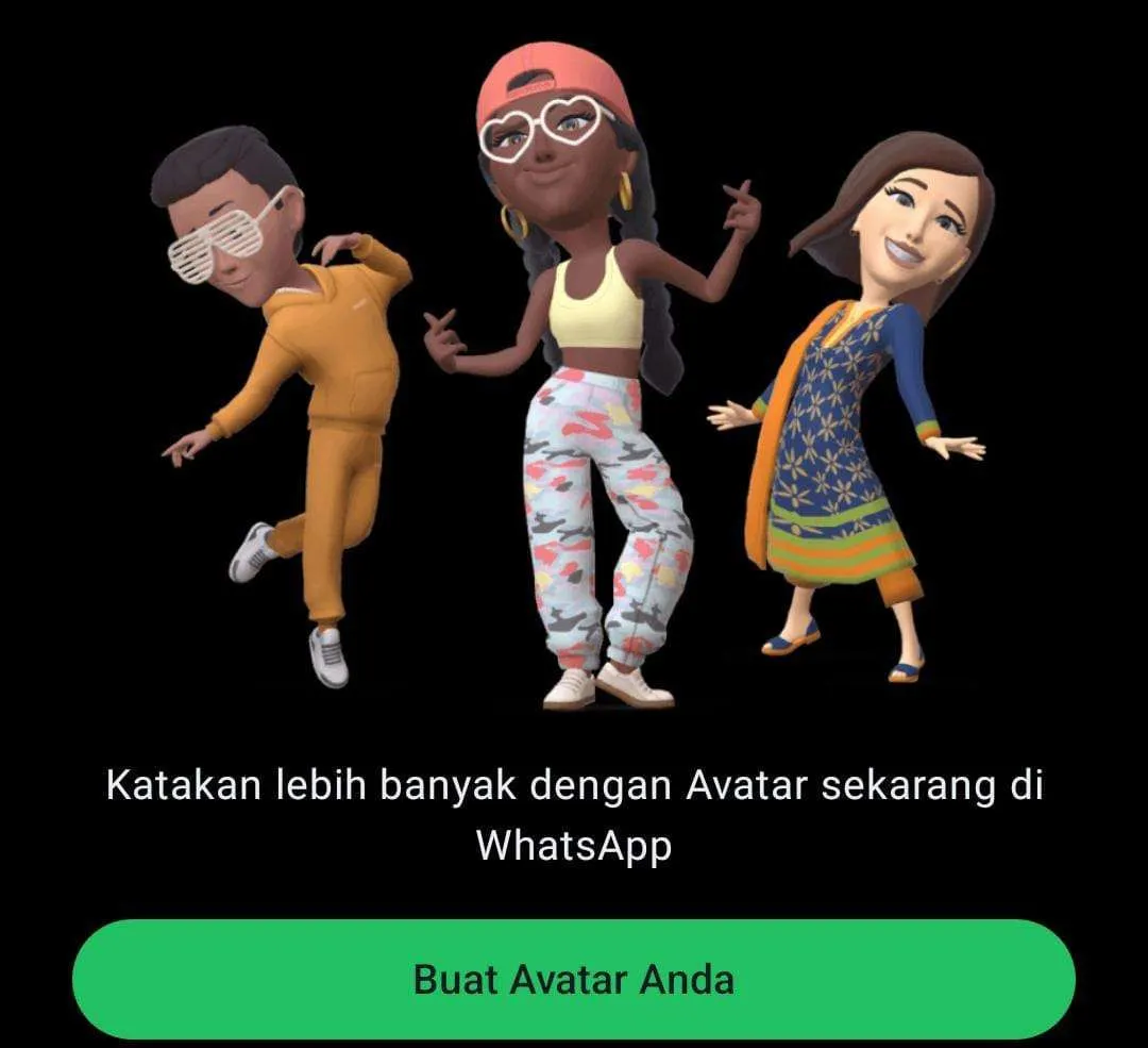 Tampilan stiker Avatar WhatsApp