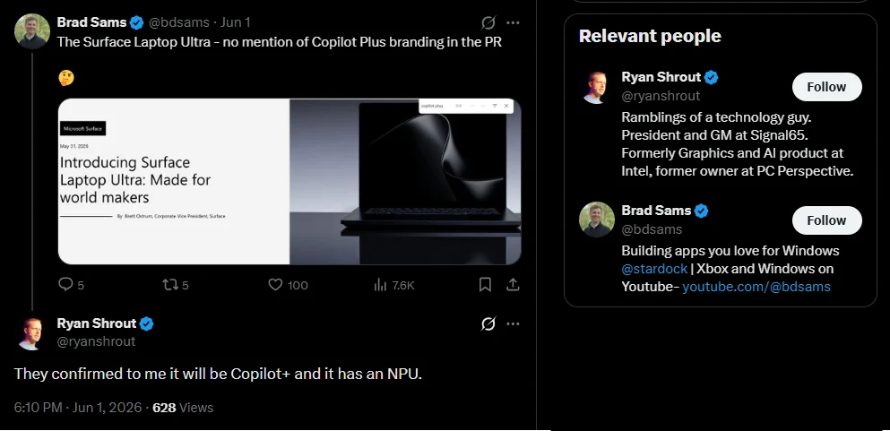 Microsoft Copilot+ PC Branding - Mengapa Ditinggalkan untuk Surface Laptop Ultra? 2 Branding Copilot+ PC atau logo AI Microsoft